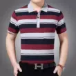 áo thun polo nam Áo thun nam tay ngắn mới trung niên cotton có ve áo áo sơ mi polo mùa hè nam mỏng Áo thun sọc cỡ lớn bố mặc áo thun trắng nam Áo phông ngắn