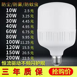 Led Light Bulb for Home Use, E27 Screw Base, Energy-Saving Lamp, White Light, Ultra-Bright, Indoor, Factory Workshop, High-Power Lighting Bulb 30
