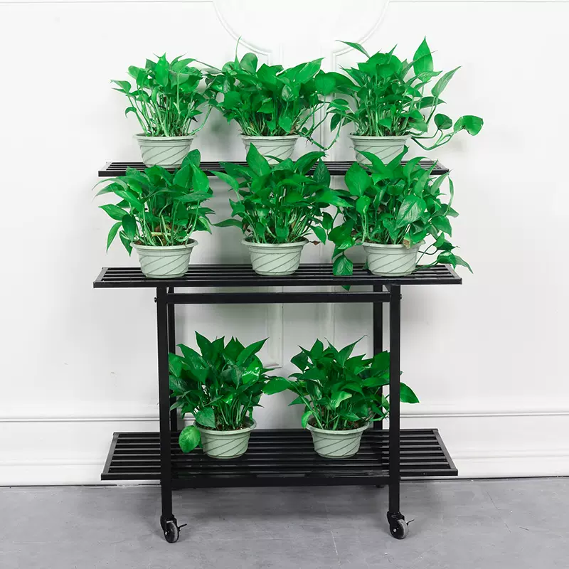 阳台花架落地式多层阶梯式多肉花架子室外防锈铁艺户外庭院