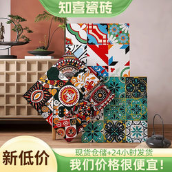 Thangka Antique-Style Restaurant Background Wall 600X600 Patterned Tiles Retro Mixed Color Tiles Non-Slip Wall and Floor Tiles