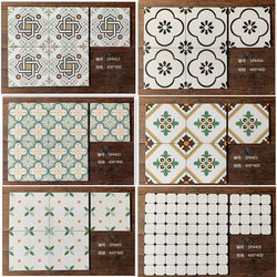 Scandinavian Style 400X400 All-Ceramic Tiles Kitchen Bathroom Tiles Balcony Non-Slip Floor Tiles Bathroom Flower Wall Tiles