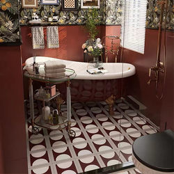 Nordic Colorful Small Floral Tiles 300 Wall Tiles Retro Bathroom Tiles Kitchen Floor Tiles Balcony Non-Slip Wear-Resistant Ceramic Tiles