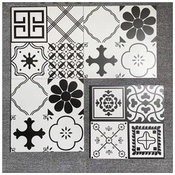 Geometric Tiles Bathroom Floor Tiles Black and White Pattern Tiles 300 Mosaic Tiles Kitchen Bathroom Balcony Wall Tiles Small Pattern Tiles