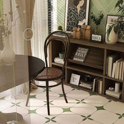 French Retro Black and White Small Tiles Bathroom Bathroom Tiles Flower Pieces Kitchen Balcony Non-Slip Floor Tiles 300*300