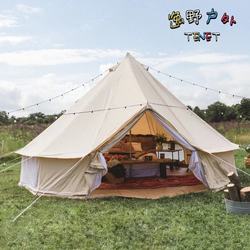 Yiye Outdoor Mongolian Yurt Camping Pyramid Indian Cotton Fabric Wild Luxury Oxford Cloth Thickened Waterproof Large Tent