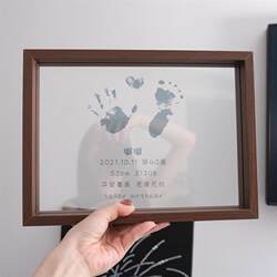 Baby Handprint and Footprint, Baby One-Month-Old, Newborn, 100-Day-Old, One-Year-Old, European-Style Souvenir, Hand and Foot Photo Frame, Newborn Gift