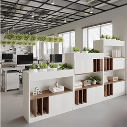 Office Wooden Partition Cabinet File Cabinet Storage Cabinet Screen Decorative Flower Trough Cabinet Storage Rack Work Station Blocking Side Cabinet