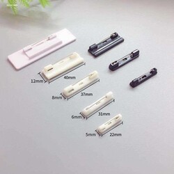 In-Stock Medium Size 3.1cm Adhesive-Backed White Plastic Pin with Two-Color Acrylic Name Tag Badge, 1 Pack of 10