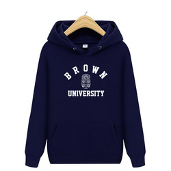 Brown Brown University Sweatshirt Pullover Hoodie School Uniform Autumn and Winter Fleece Thickened Couple Student Class Uniform Trendy