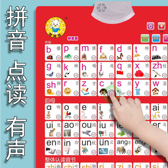 Baby Chinese Pinyin sound -hanging picture young children early teaching vocalization letter watch learning artifact AOE wall stickers