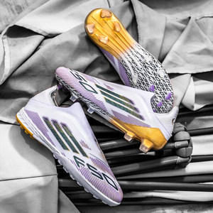 
New World Cup color matching F50 cross-border seamless TPU football shoes rubber long spikes rubber broken spikes training shoes