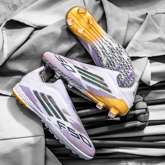 
New World Cup color matching F50 cross-border seamless TPU football shoes rubber long spikes rubber broken spikes training shoes