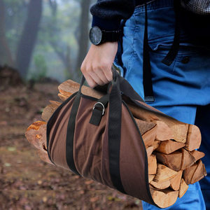 
Outdoor firewood storage bags firewood transport bags canvas handbags wood rack