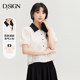 D.SIGN contrasting lapel printed shirt for women 2025 summer new puff sleeve loose age-reducing small shirt