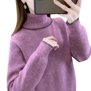 Turtleneck sweater for women in autumn and winter 2025 new hot style plus velvet base shirt for women in warm inner thick top for women in winter
