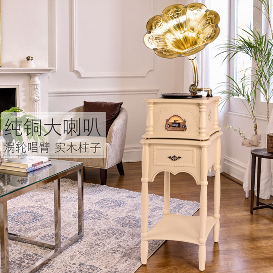 复古留声机黑胶唱片机欧式老式音响电唱机客厅摆件