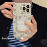 Apple, huawei, honor, совместимый кролик, iPhone 13, мультяшный чехол для телефона, защитный чехол, в цветочек, iphone, P40, женский стиль