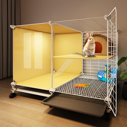 Large Rabbit Cage for Home Use with Toilet and Waste Cleaning, Suitable for Guinea Pigs and Dwarf Rabbits, Indoor Special Rabbit Nest, Double-Layer Rabbit Villa