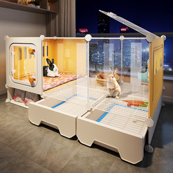 Rabbit Cage, Indoor Household Special Cage, Villa Extra-Large Sleeping Nest with Toilet, Guinea Pig Cage