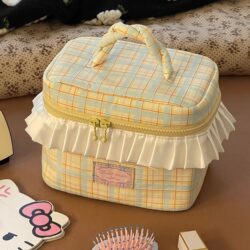 Portable Cosmetic Bag, Travel Portable Makeup Brush, Cosmetics Cosmetics Bag, Cute Large-Capacity Multi-Functional Toiletry Bag for Women