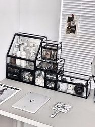 Cosmetics Storage Box Desktop Drawer-Type Dressing Table Makeup Brush Holder Large-Capacity Dust-Proof Storage Rack for Skincare Products