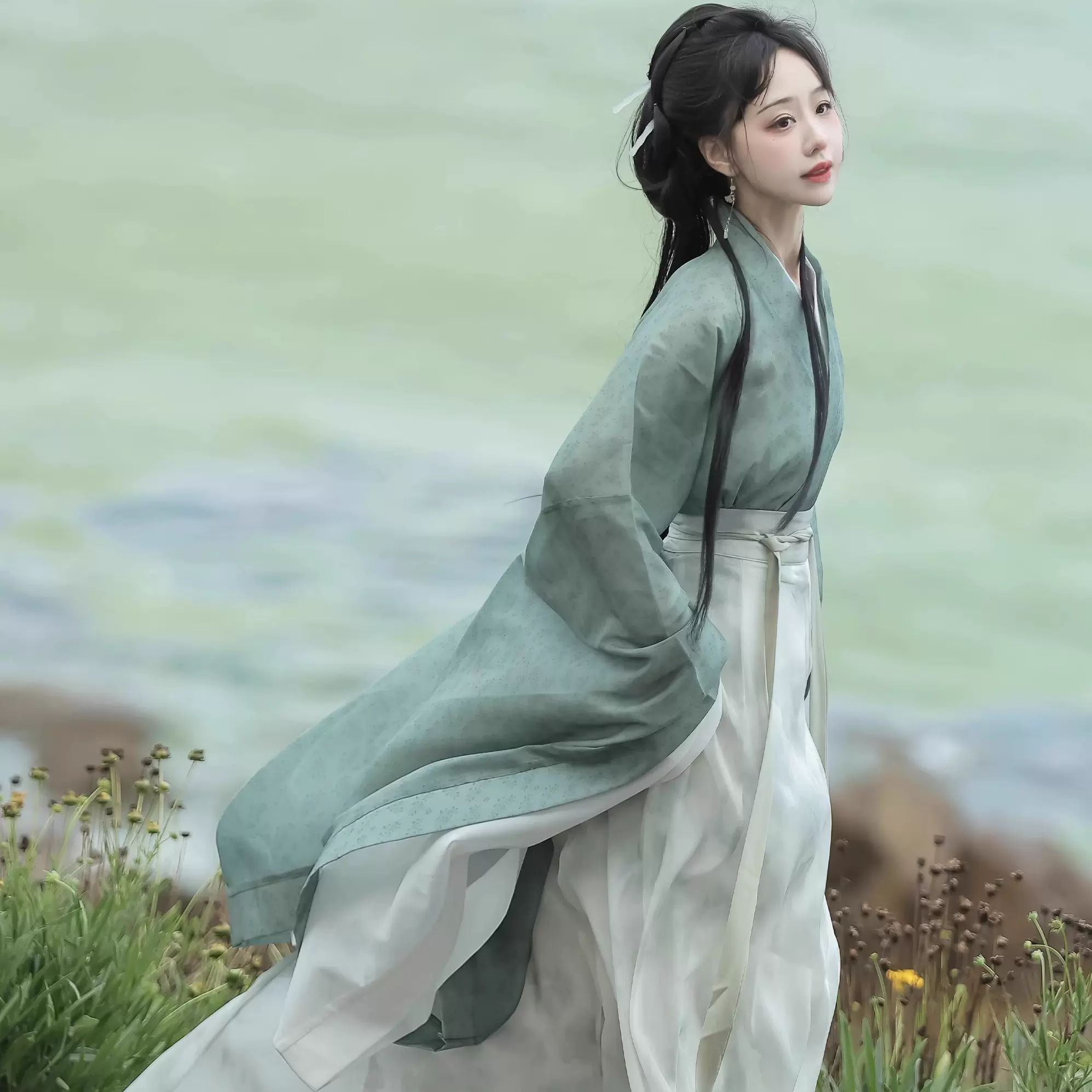 云锦春华】原创魏晋风汉服女广袖交襟八破裙大袖