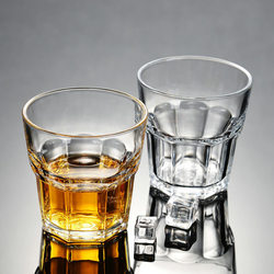 Whole Box of 30 Tempered Glass Beer Octagonal Cups for Home Use, Sterilized Tableware, Wholesale for Ktv, Catering and Hotels