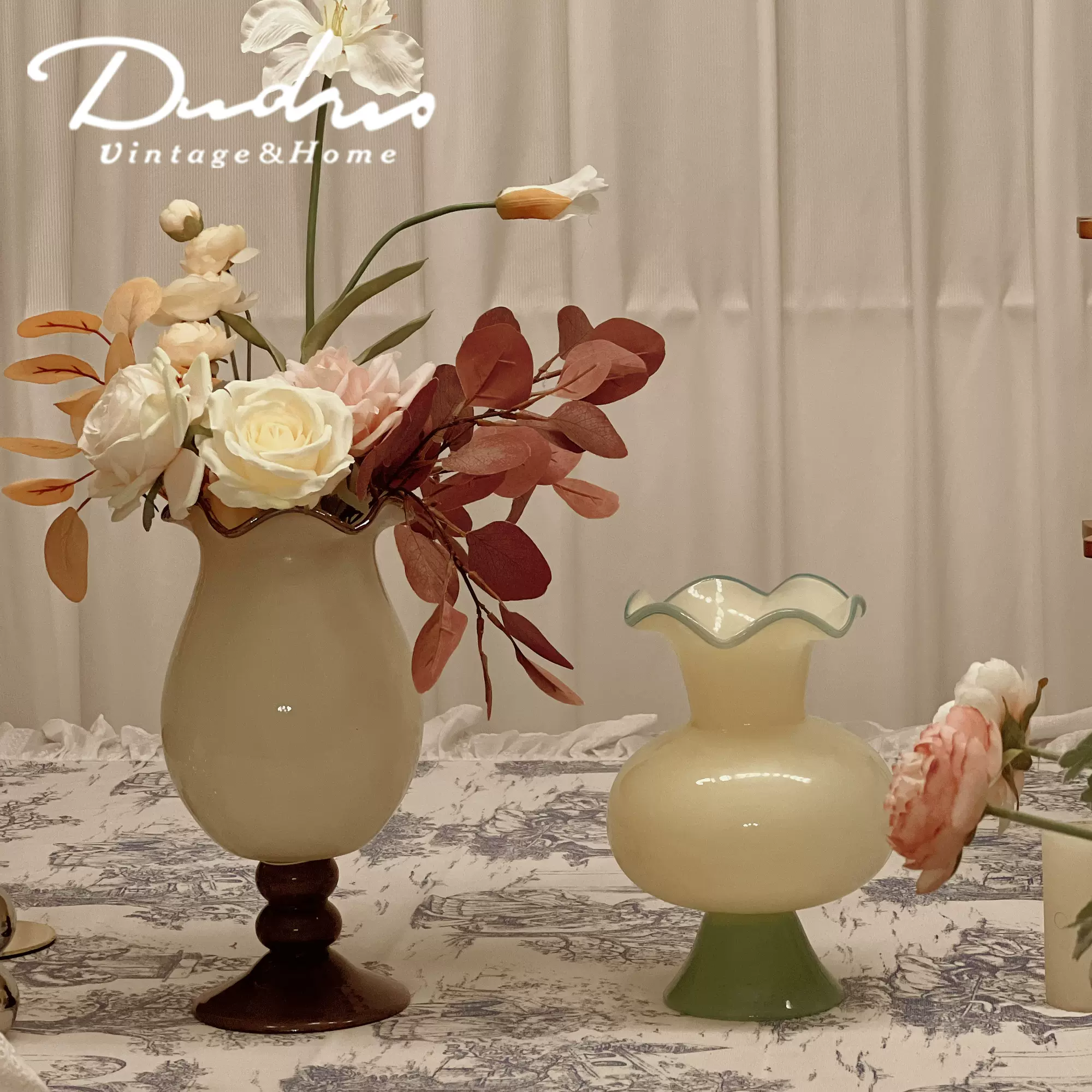 北欧ins中古花瓶vintage手工艺术花器客厅餐桌高级感插花装饰摆件-Taobao