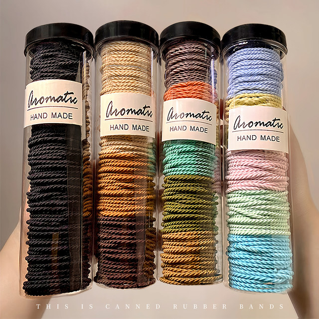 Colorful rubber band, high elasticity and durable headband for women to tie their hair into a high ponytail without hurting the hair, hair rope leather sheath headgear