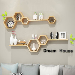 Wall-Mounted Shelf, No Drilling Required, Wall Hanging for Bedroom, Living Room, Tv Background Wall Decoration Rack, Creative Grid for Room