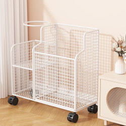 Yoga Mat Storage Basket, Home Fitness Equipment Storage Rack with Wheels, Basketball and Badminton Gap Storage Shelf