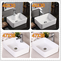 Small Rectangular Countertop Washbasin for Small Apartments, Bathroom Sink, Small Art Basin 40*30
