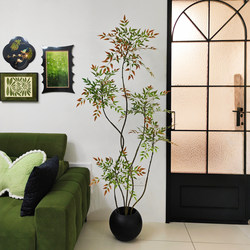 Nantianzhu Artificial Green Plant, High-End Luxury Living Room Decoration, Large Floor-Standing Vintage-Style Faux Plant Next to the Sofa