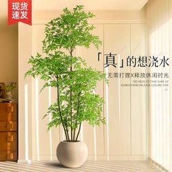 Artificial Green Plant Nandina Bamboo High-End Light Luxury Living Room Fake Green Plant Indoor Large Floor-Standing Potted Plant Decoration Atmosphere Artificial Tree