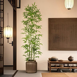 Fake Green Plants for Decoration, Artificial Bamboo, Artificial Bamboo Plants for Indoor and Outdoor Partitions, Screens, Entrance Halls, Living Rooms, Hotel Landscapes
