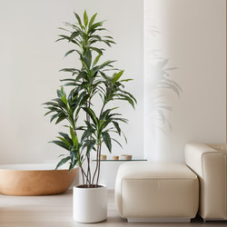 Simulated Green Plant Potted Plant Velvet High-End Light Luxury Nordic Style Plant Bonsai Indoor Living Room Floor-Standing Decorative Ornaments