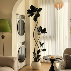 Artificial Green Plant Black Rubber Tree, Vintage-Style Sofa Side Decoration with a High-End Feel for Living Room Balcony Interior Decor