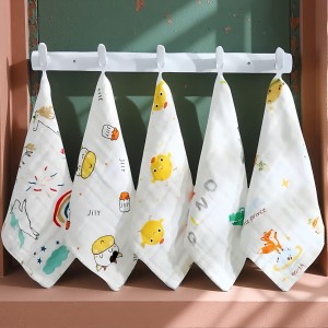 Baby six-layer type A pure cotton small square towel for face washing newborn saliva towel gauze infant and child high-density towel