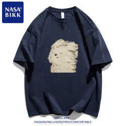 【Messy Puppy】Nasa Trendy Brand Summer Pure Cotton Round Neck Short-Sleeve T-Shirt American Style Unisex Couple Loose Casual