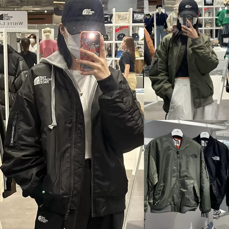 韩国代购THE NORTH FACE/北面22冬男女保暖立领工装棉服NJ3NN53-Taobao