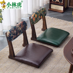 Solid Wood Bay Window Lazy Sofa Chair for Home Use, Comfortable Chair with Backrest for Long Sitting, Balcony Leisure Low Stool, Tatami Chair