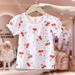 Girls' T-Shirt Short Sleeve 2026 New Baby Summer Pure Cotton Half-Sleeve Clothing Children's Summer Thin Top T-Shirt