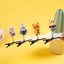 Zootopia Cartoon Rabbit Police Officer Spring Hairpin Children's Hair Accessories Kindergarten Student Judy Headwear Hairpin
