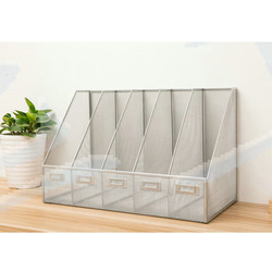 Wrought Iron Desktop A4 File Folder Storage Rack, Document Classification Column, Book Organizer Frame, Multifunctional Stationery Rack