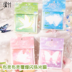 Pearlescent Sticky Notes with a Flash Effect, Transparent and Quick-Drying, Suitable for Students' Exam Notes, High Aesthetic Value, Dopamine-Colored, Easy to Tear Without Leaving Marks, Adhesive Notepad 0645 for Sale