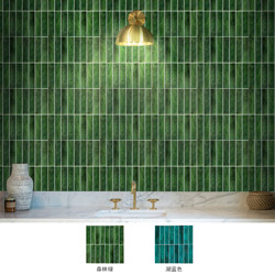 3D Stereo Long Strip Self-Adhesive Wall Stickers Mosaic Eco-Friendly Pu Resin Imitation Spanish Handmade Gradient Tiles Waterproof