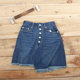 Great value for foreign trade A-line denim skirt irregular medium short skirt Japanese breasted old summer women's skirt versatile and slim