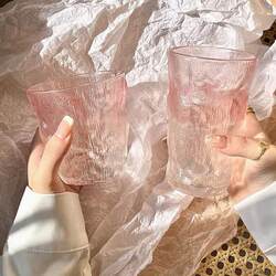 Glass Cup ins Feng Nai Cute and Beautiful Cup for Home Use, Men's Milk Cup, Summer Glacier Pattern Coffee Beer Cup