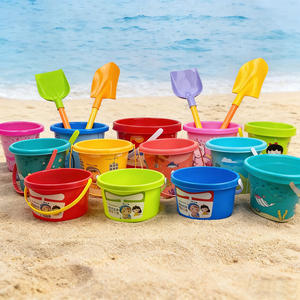 
Children's beach toys plastic bucket sand digging tool portable castle bucket single boy girl beach child