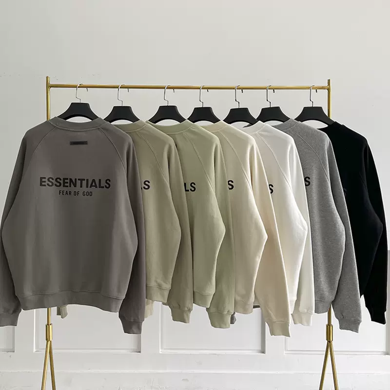 FEAR OF GOD FOG ESSENTIALS复线字母美潮男女高街圆领套头卫衣冬-Taobao